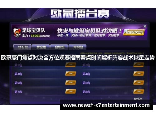 欧冠豪门焦点对决全方位观赛指南看点时间解析阵容战术球星走势 欧冠豪门焦点对决全方位观赛指南看点时间解析阵容战术球星走势